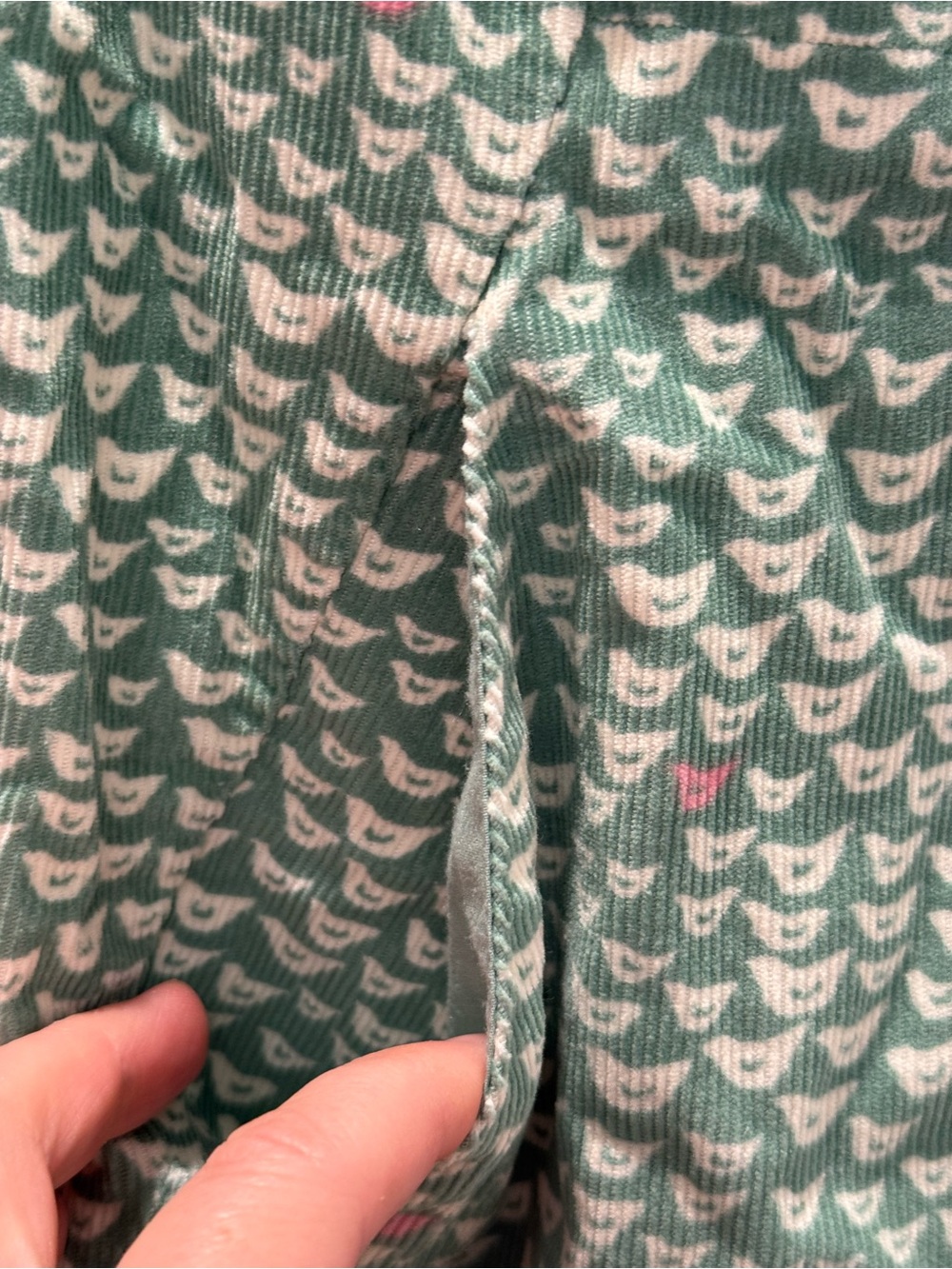 Boden Soft Corduroy Green and Pink Chick Shift Dress size 8 - Picture 5 of 5